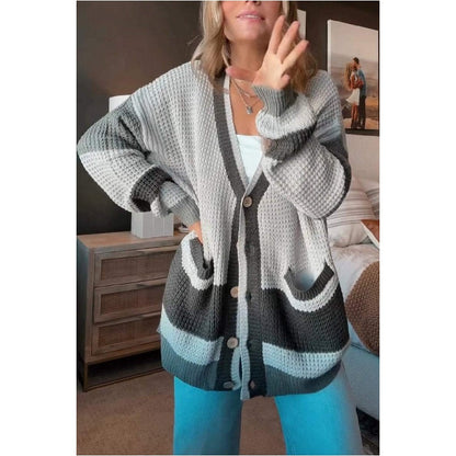 🌷HOT SALE 60% OFF🌷 Women's Colorblock Knit Cardigan Sweater