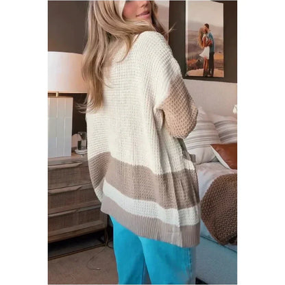 🌷HOT SALE 60% OFF🌷 Women's Colorblock Knit Cardigan Sweater