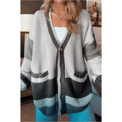 🌷HOT SALE 60% OFF🌷 Women's Colorblock Knit Cardigan Sweater