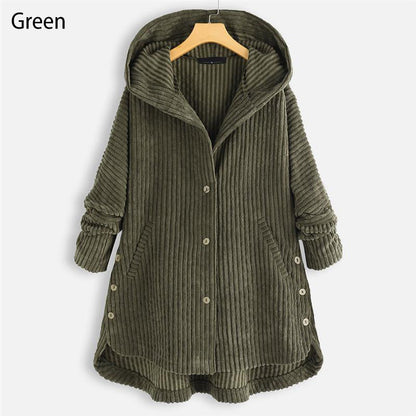 🌷Hot Sale 52% OFF🌷Casual Solid Color Thickened Hooded Button Coat