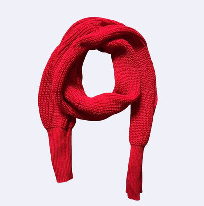 ✨New Arrival 70% OFF✨Women's Solid Knitted Sweater Scarf with Sleeves