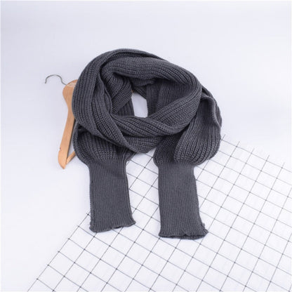 ✨New Arrival 70% OFF✨Women's Solid Knitted Sweater Scarf with Sleeves