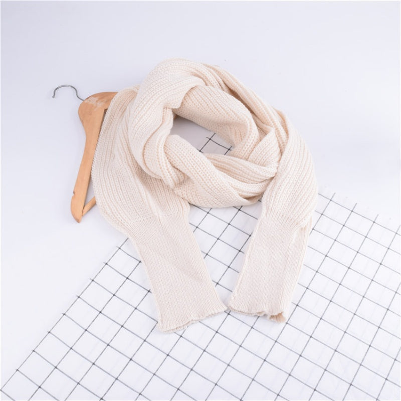 ✨New Arrival 70% OFF✨Women's Solid Knitted Sweater Scarf with Sleeves