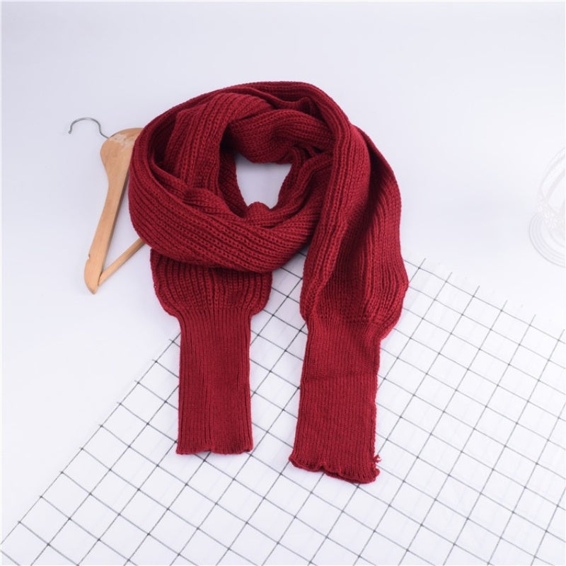 ✨New Arrival 70% OFF✨Women's Solid Knitted Sweater Scarf with Sleeves