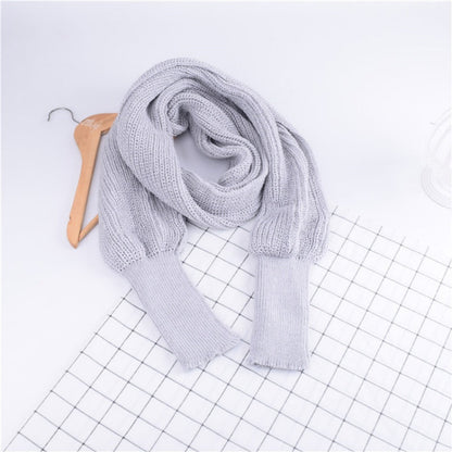 ✨New Arrival 70% OFF✨Women's Solid Knitted Sweater Scarf with Sleeves