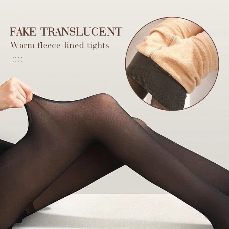 ❄️Winter protection 60% OFF❄️Flawless Legs Fake Translucent Warm Plush Lined Elastic Tights