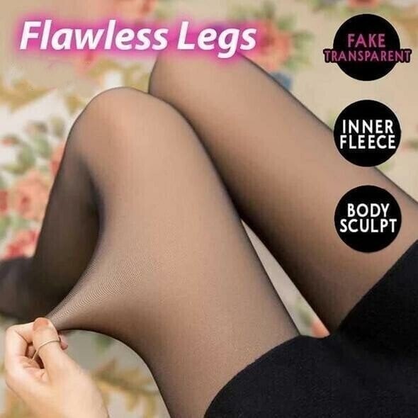 ❄️Winter protection 60% OFF❄️Flawless Legs Fake Translucent Warm Plush Lined Elastic Tights