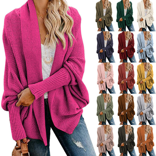 🎁Autumn New Arrivals Sale – 52% Off✨Woman'S Batwing Cable Knitted Slouchy Oversized Cardigan Sweater