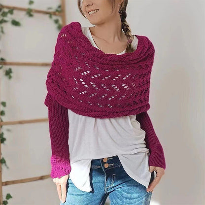 💝Gift Idea Hot sale 65% OFF🔥Women’s Knitted Cut-Out Shawl Poncho Wrap