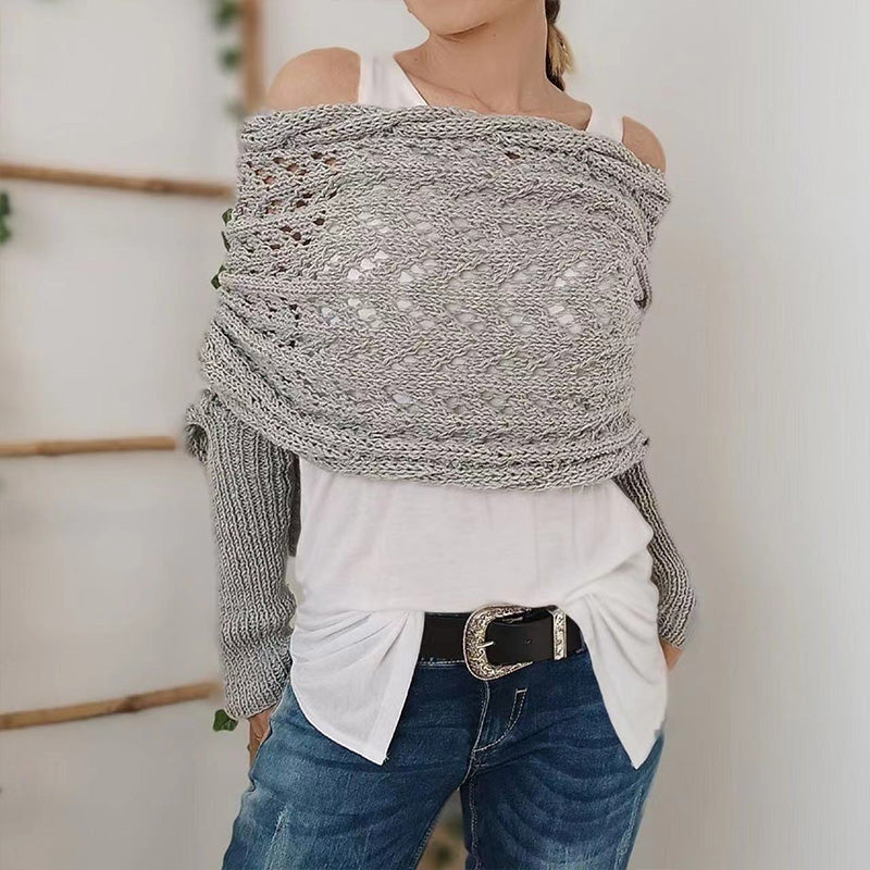 💝Gift Idea Hot sale 65% OFF🔥Women’s Knitted Cut-Out Shawl Poncho Wrap