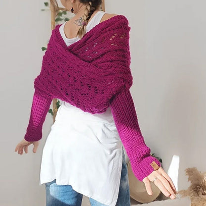 💝Gift Idea Hot sale 65% OFF🔥Women’s Knitted Cut-Out Shawl Poncho Wrap