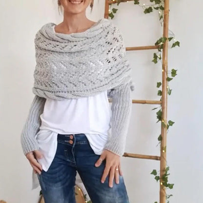 💝Gift Idea Hot sale 65% OFF🔥Women’s Knitted Cut-Out Shawl Poncho Wrap