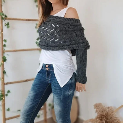 💝Gift Idea Hot sale 65% OFF🔥Women’s Knitted Cut-Out Shawl Poncho Wrap