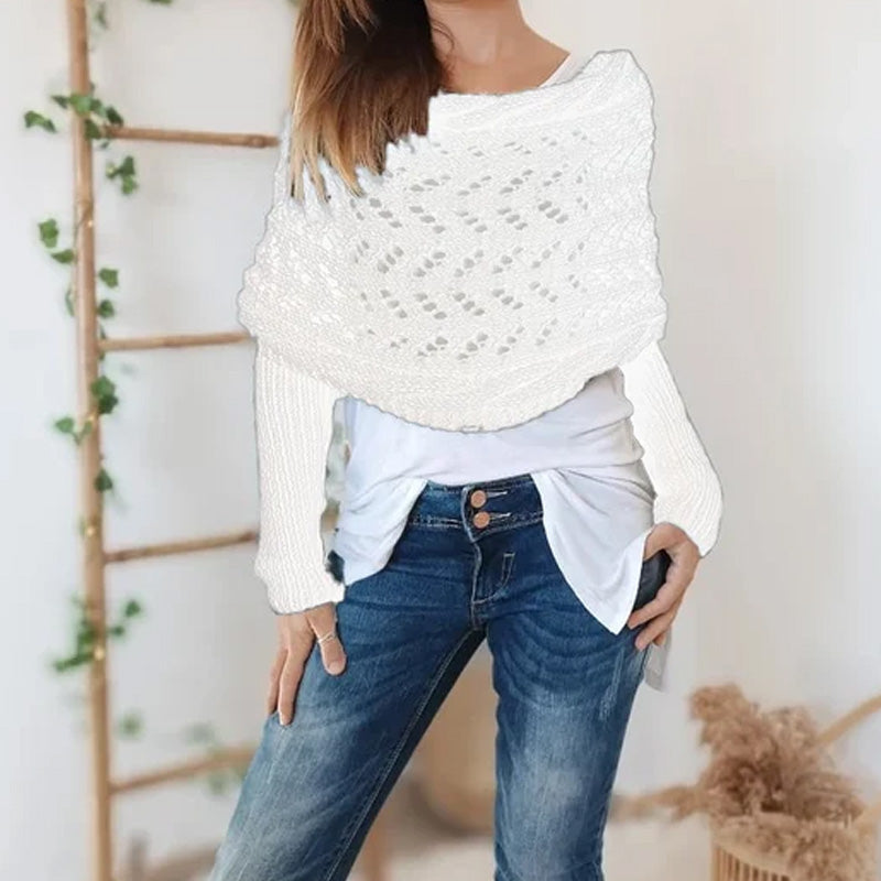 💝Gift Idea Hot sale 65% OFF🔥Women’s Knitted Cut-Out Shawl Poncho Wrap