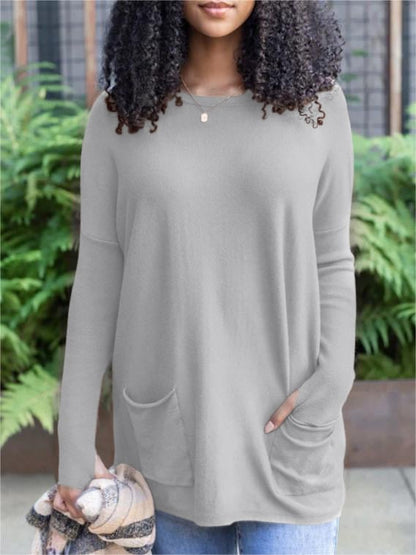 💥HOT SALE 65% OFF💥LONG SLEEVE THUMBHOLE SWEATER POCKET TUNIC