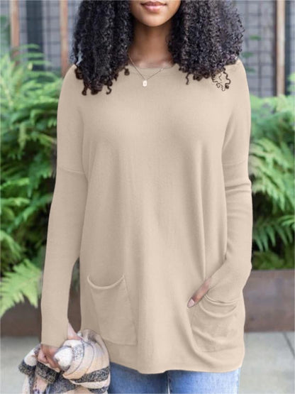 💥HOT SALE 65% OFF💥LONG SLEEVE THUMBHOLE SWEATER POCKET TUNIC