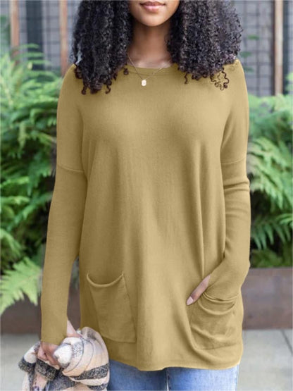 💥HOT SALE 65% OFF💥LONG SLEEVE THUMBHOLE SWEATER POCKET TUNIC