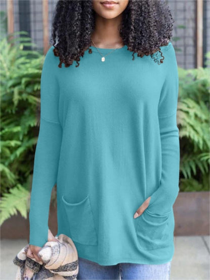 💥HOT SALE 65% OFF💥LONG SLEEVE THUMBHOLE SWEATER POCKET TUNIC