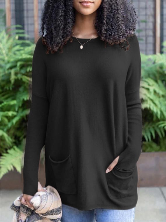 💥HOT SALE 65% OFF💥LONG SLEEVE THUMBHOLE SWEATER POCKET TUNIC