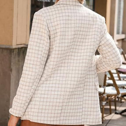 💕New autumn coat 55% OFF💕Plaid Tweed Blazer Jacket for Women