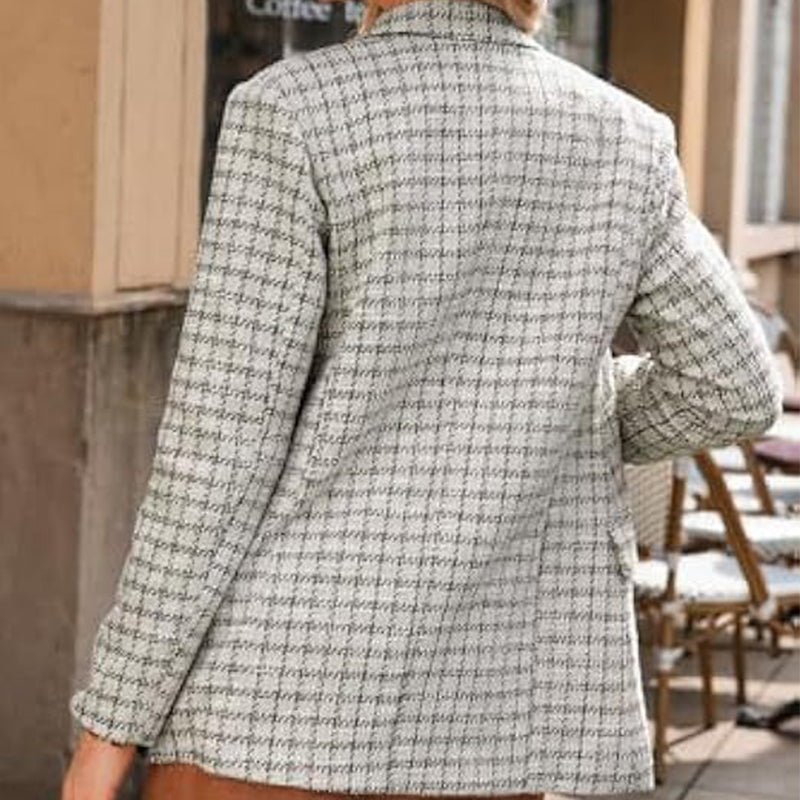 💕New autumn coat 55% OFF💕Plaid Tweed Blazer Jacket for Women