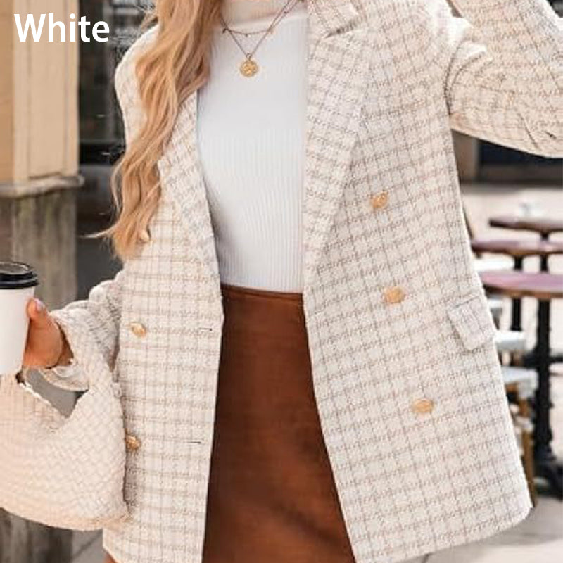 💕New autumn coat 55% OFF💕Plaid Tweed Blazer Jacket for Women