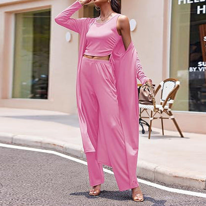 💕Hot Sale 55% OFF💕Women’s Solid Color Casual 3-Piece Set