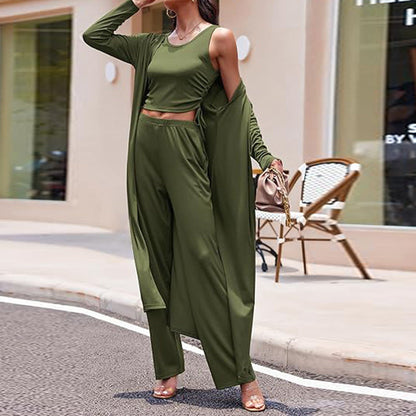 💕Hot Sale 55% OFF💕Women’s Solid Color Casual 3-Piece Set