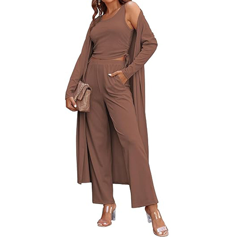 💕Hot Sale 55% OFF💕Women’s Solid Color Casual 3-Piece Set