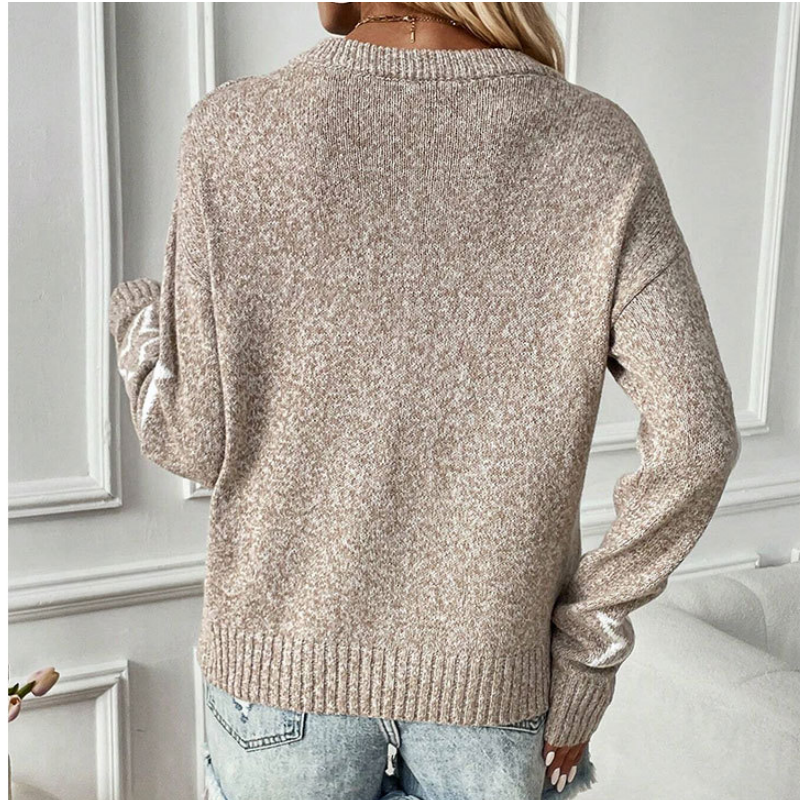 🍁Hot Sale 50% OFF🍁Women's Long-Sleeve Crew Neck Sweater with Star Pattern