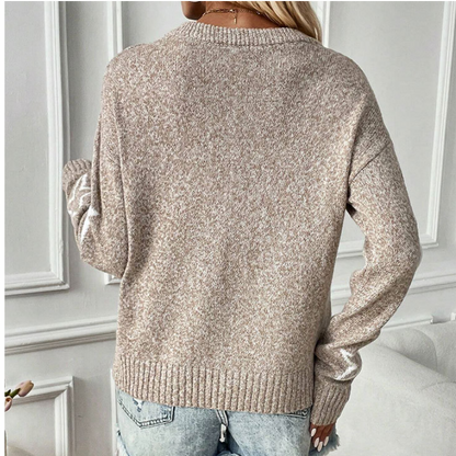 🍁Hot Sale 50% OFF🍁Women's Long-Sleeve Crew Neck Sweater with Star Pattern