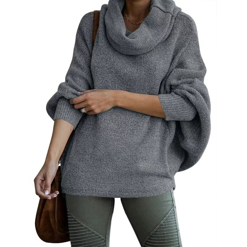 🍂Autumn Warm Turtleneck Sweater 60% OFF 🍂Women's Batwing Cowl Neck Sweater with Pocket