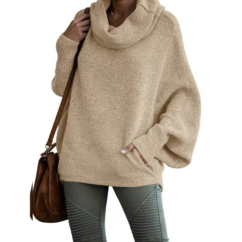 🍂Autumn Warm Turtleneck Sweater 60% OFF 🍂Women's Batwing Cowl Neck Sweater with Pocket