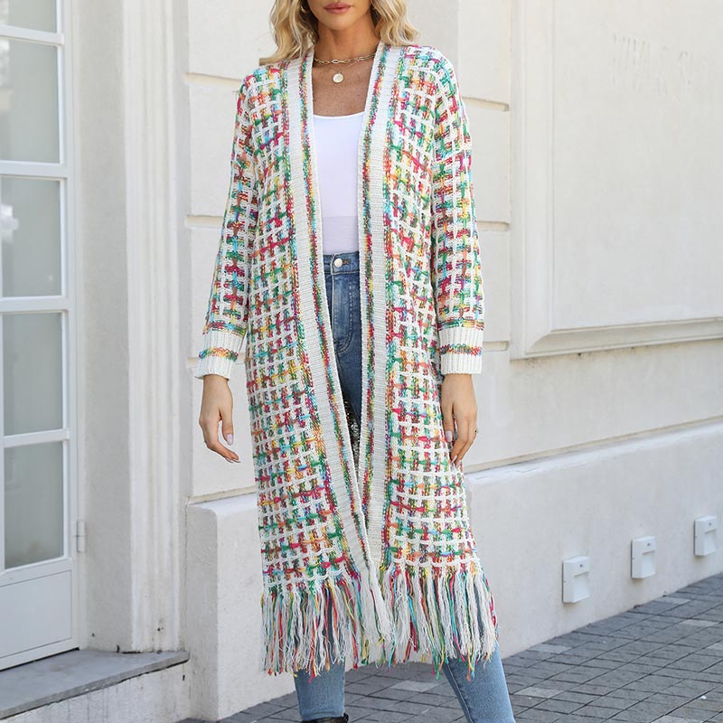 🍂Fall Specials 54% OFF🍂Women’s Elegant Knitted Cardigan Shawl with Tassel Hemline