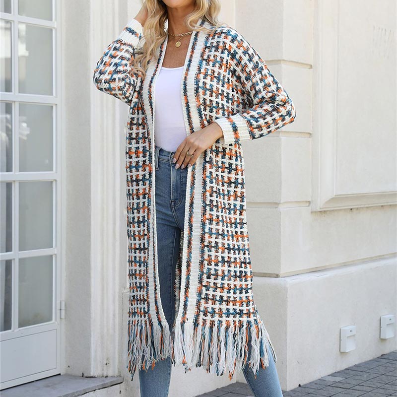 🍂Fall Specials 54% OFF🍂Women’s Elegant Knitted Cardigan Shawl with Tassel Hemline