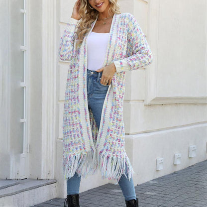 🍂Fall Specials 54% OFF🍂Women’s Elegant Knitted Cardigan Shawl with Tassel Hemline