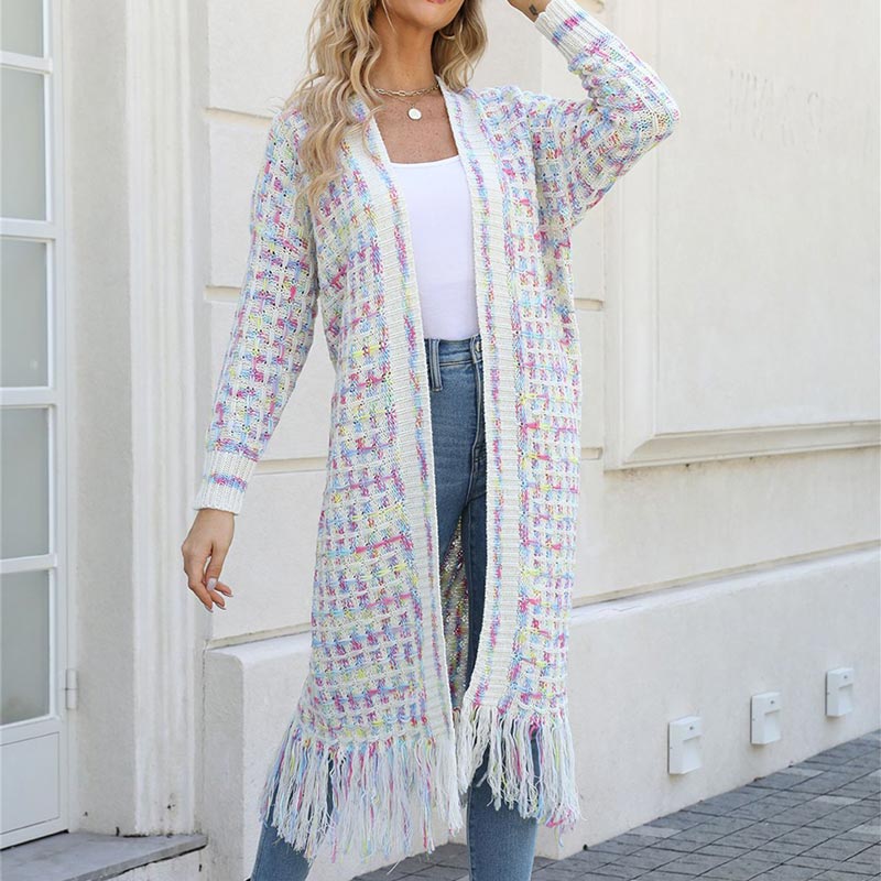 🍂Fall Specials 54% OFF🍂Women’s Elegant Knitted Cardigan Shawl with Tassel Hemline