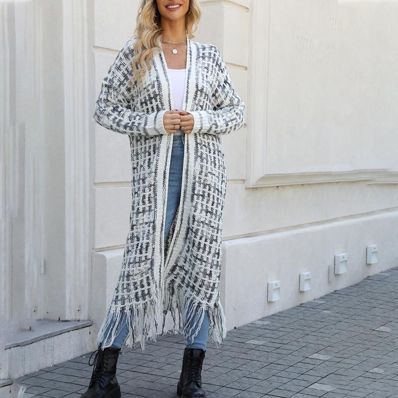 🍂Fall Specials 54% OFF🍂Women’s Elegant Knitted Cardigan Shawl with Tassel Hemline