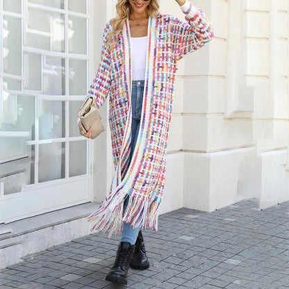 🍂Fall Specials 54% OFF🍂Women’s Elegant Knitted Cardigan Shawl with Tassel Hemline