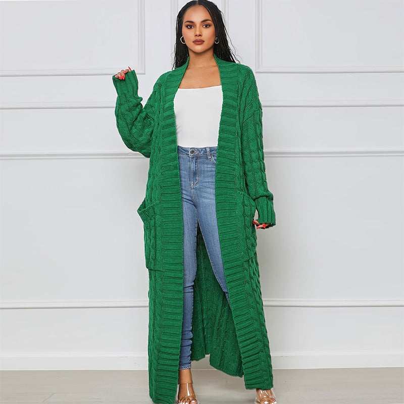 💕HOT SALE 54% OFF💕Women's Cable Knit Long Cardigan with Pockets