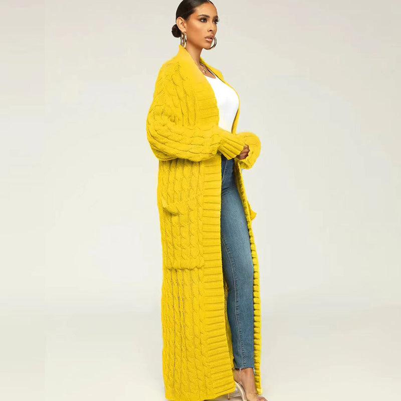 💕HOT SALE 54% OFF💕Women's Cable Knit Long Cardigan with Pockets