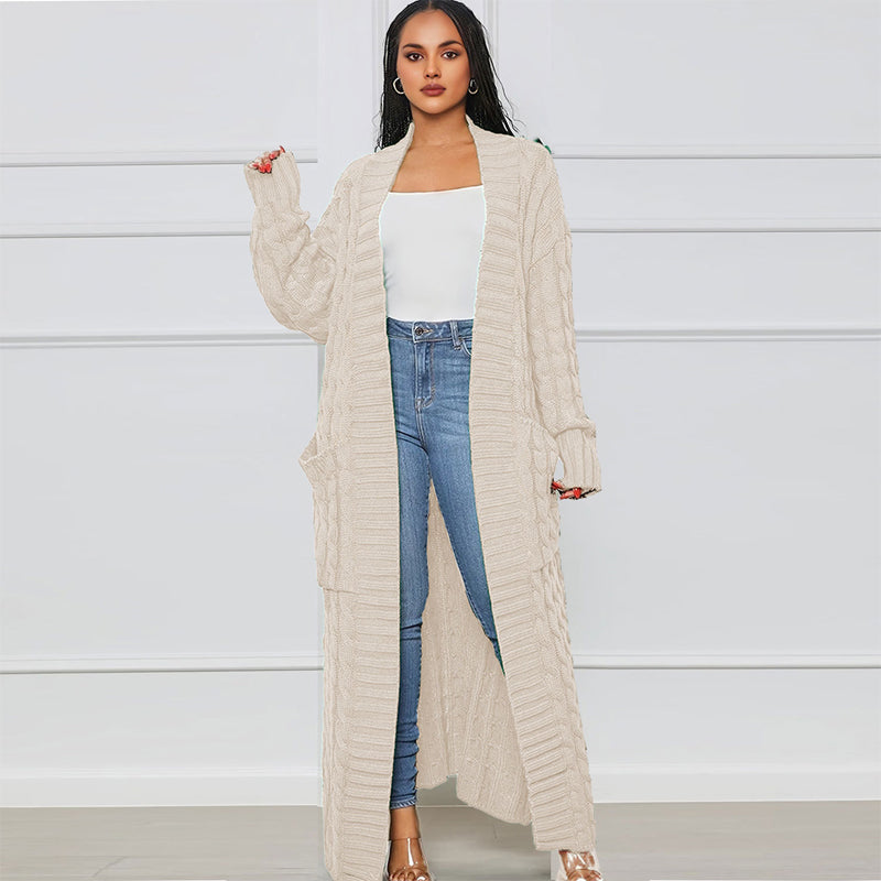 💕HOT SALE 54% OFF💕Women's Cable Knit Long Cardigan with Pockets