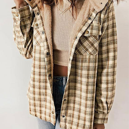 Autumn and Winter Series 54% OFF❄️Women's Winter Trendy Plaid Hooded Jacket💖Free shipping💖