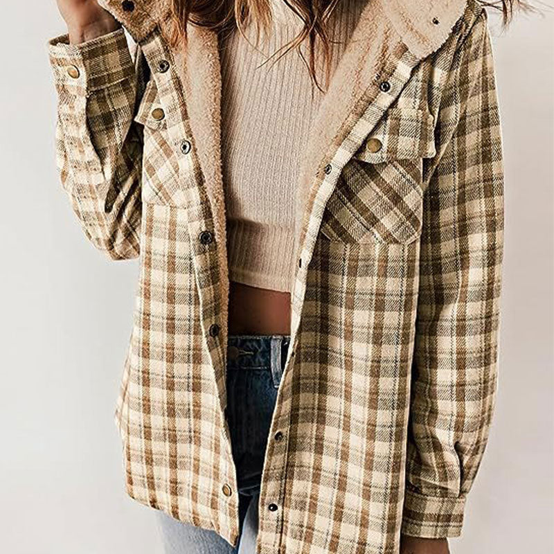 Autumn and Winter Series 54% OFF❄️Women's Winter Trendy Plaid Hooded Jacket💖Free shipping💖