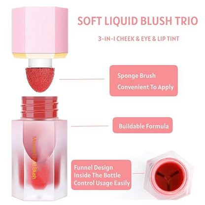 ✨Hot Sale 60% OFF✨Smooth Liquid Face Blush with Air Cushion Applicator