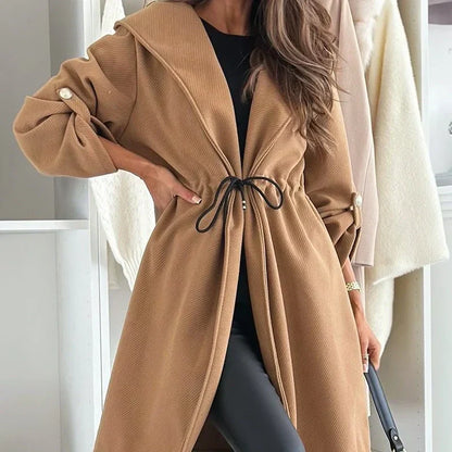 🔥Limited Time 50% OFF🔥Women’s Trendy Tie Waist Hooded Long Coat