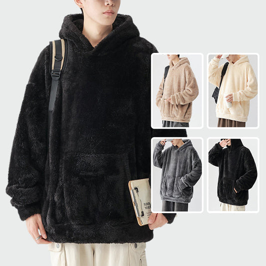 🍂 Seasonal Specials 54% OFF❄️Men's Thickened Loose Fuzzy Hooded Sweatshirt