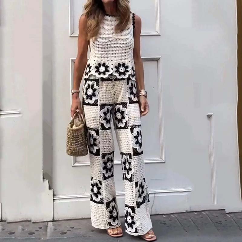 🔥HOT Sale 50% OFF🔥Women's Vintage Floral Crochet Two-Piece Set