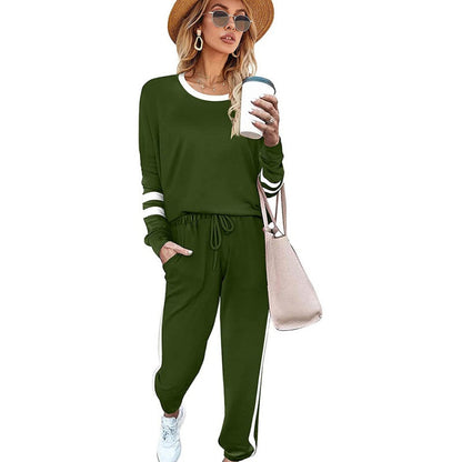 🔥Hot Sale 54% OFF🔥Women’s 2-Piece Crewneck Color-Block Sweatsuit