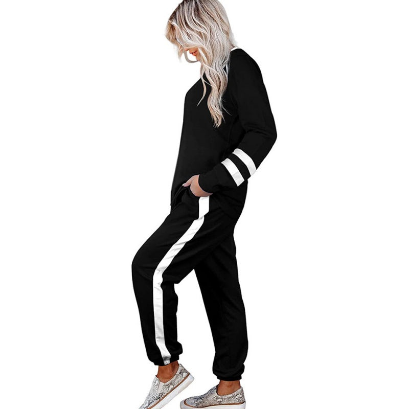 🔥Hot Sale 54% OFF🔥Women’s 2-Piece Crewneck Color-Block Sweatsuit